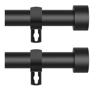 Adjustable Black Curtain Rod Set